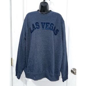 Las Vegas Blue Embroidered Crewneck Sweatshirt size XL